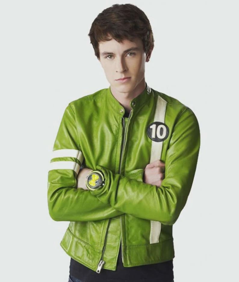 Handmade Ben 10 Real Leather Cosplay Jacket: Alien Force & Omniverse