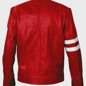 Handmade Ben 10 Inspired Albedo Cosplay Jacket | Red Leather Biker Jacket | Cosplay Outfit