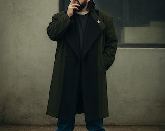 Jay e Silent Bob Strike Back Trench di Kevin Smith, Cappotto oversize in lana, Giacca streetwear minimalista, Cappotto invernale con ampio bavero