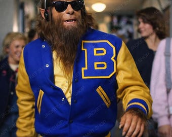 Chaqueta universitaria Michael de Teen Wolf, chaqueta estilo Letterman retro, chaqueta bomber universitaria vintage, chaqueta de lana y cuero estilo años 80, chaqueta personalizada