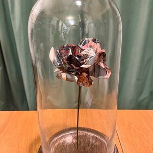 Rose in Glass Dome, Beauty & the Beast Cloche! Made from Vintage Playboy Magazines, Perfect for the Retro Disney Lover #vintageplayboyroses