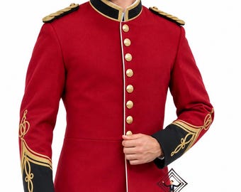 Scottish British Red Zulu War Jacket Vintage Officers Tunic Circa jacket For Men & Women 1879 British Anglo Jacket | Chest Size 34" to 54"