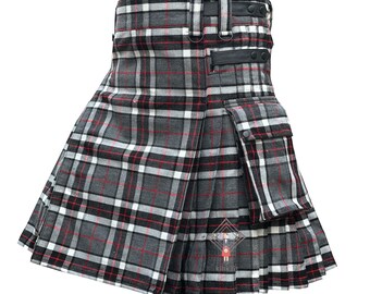 Scottish Leather Straps Kilt Tartan Utility Kilt - Made to Order Scottish Clan Tartan Kilt - 100+ Tartan Choices - Sizes 28" to 62"