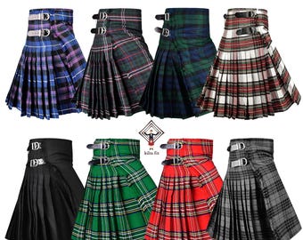 Men's Scottish 5 Yard Tartan Kilt Traditional Wedding Formal Tartan Kilt Available In 70+ Tartans - Available Sizes 28" to 62"