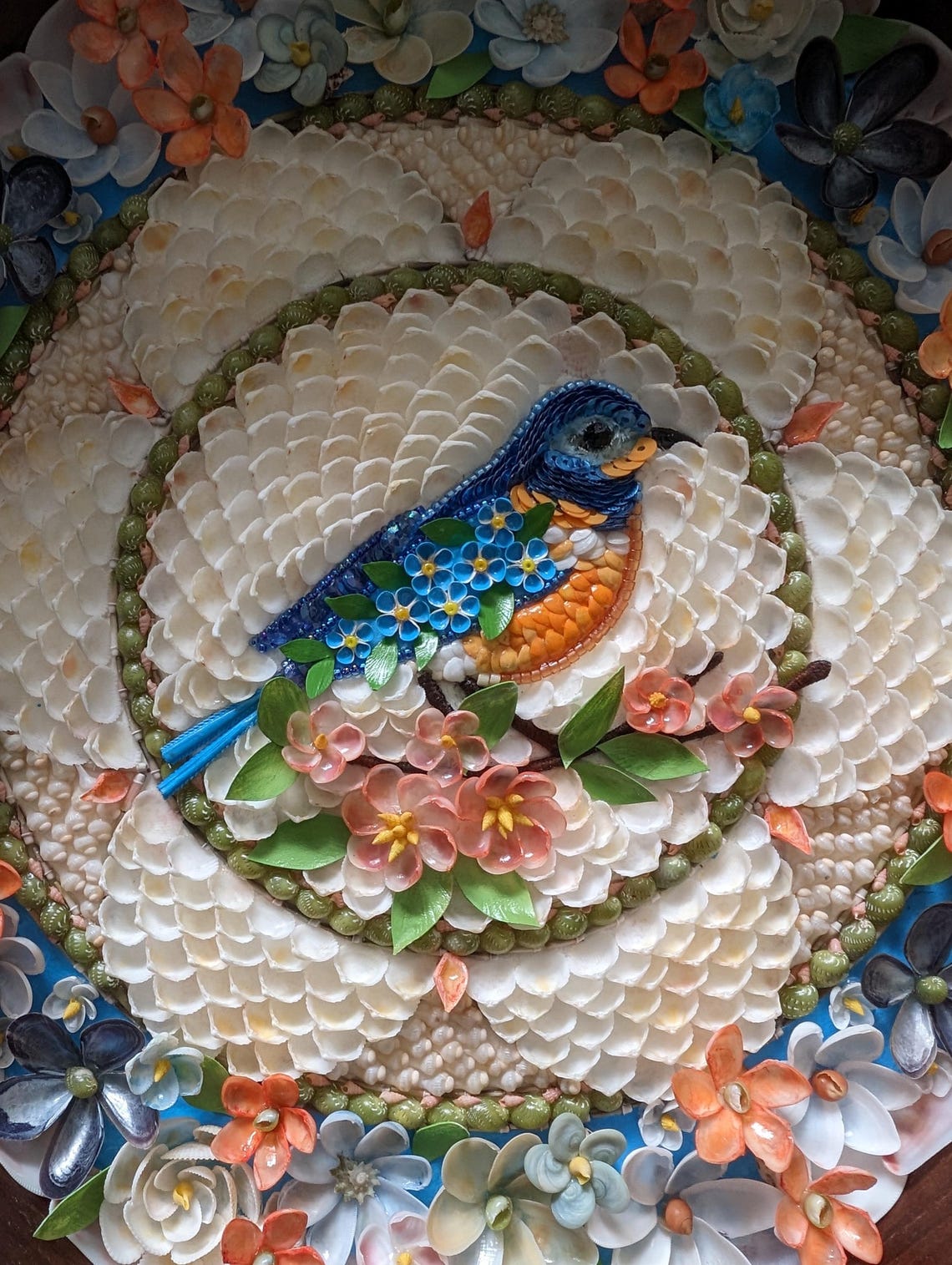Sailor's Valentine Made to Order, Bluebird Shell Art Wall Hangings ...