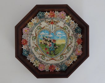 Sailor Valentine, wall art, shell mosaic