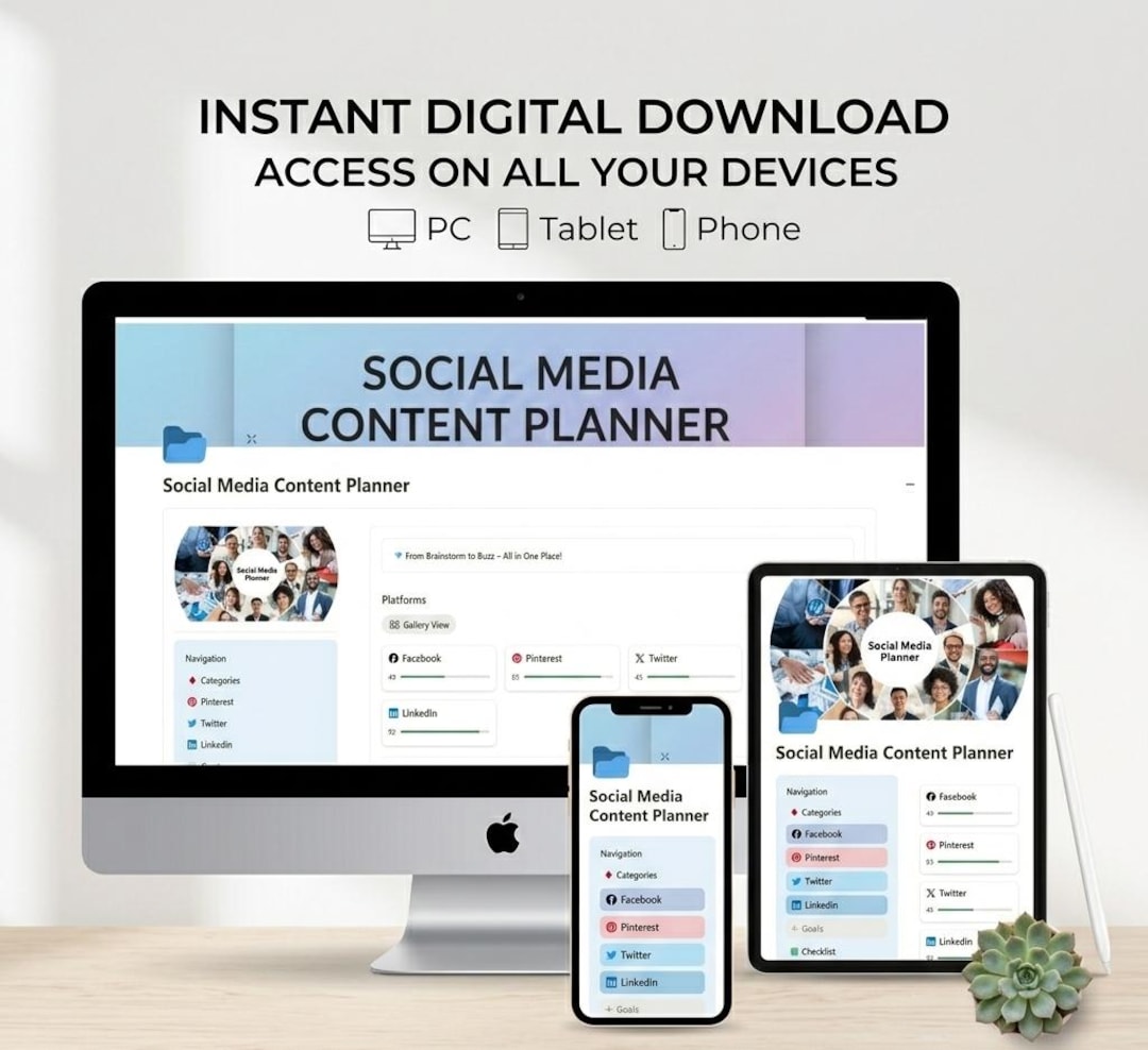 Notion Social Media Planner Template Content Planner, Calendar ...