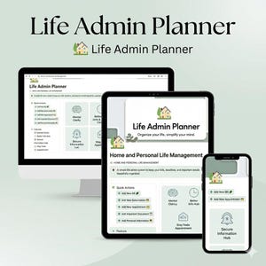 Life Admin Planner Notion Template | Personal Life Dashboard | Home Management Planner | Digital Life Organizer | Productivity Planner