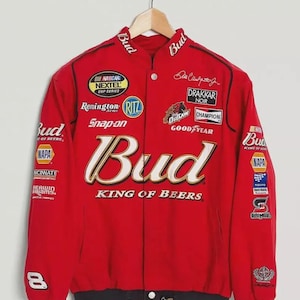 NASCAR Vintage Adult Racing Jacket Embroidered Bud jacket with free balaclava from my side