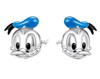 Pendientes de botón con la cabeza del Pato Donald