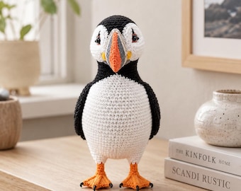 Puffin Amigurumi Crochet Pattern PDF, Seabird Plush Tutorial, Coastal Wildlife Digital Download