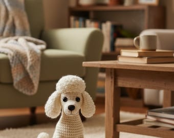 Poodle Crochet Pattern PDF, Amigurumi Dog Pattern, Toy Poodle Plush, Curly Puppy Crochet, Realistic Dog Amigurumi, Instant Download