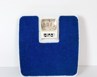 Vintage Waage Libela / blaue Personenwaage 70s Retro Design, Made in Jugoslawien