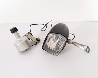 Vintage Fahrradlicht mit Dynamo / Retro Fahrradlampe
