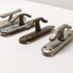 Vintage Window Handles Set / Mid Century Modern Metal Window Hardware / European 1950s–1970s / Architectural Salvage