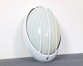 Vintage weiße Aluminium-Außenleuchte, Veranda-Licht