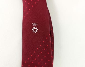 Vintage 1984 Sarajevo Olympische Winterspiele Krawatte.