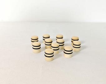 Vintage Knauf / 11 Stück / Retro Möbelgriff / gestreifter Schubladenknauf / Mid Century Hardware