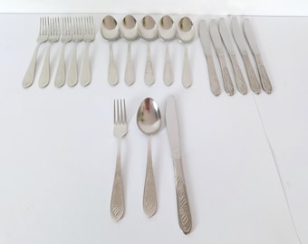 Vintage HepX Sowjetunion Russland Set Besteck Gabeln, Messer, Löffel, Neusilber, Neusilber