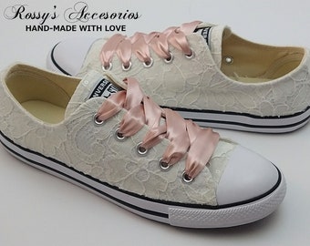 white converse with rose gold