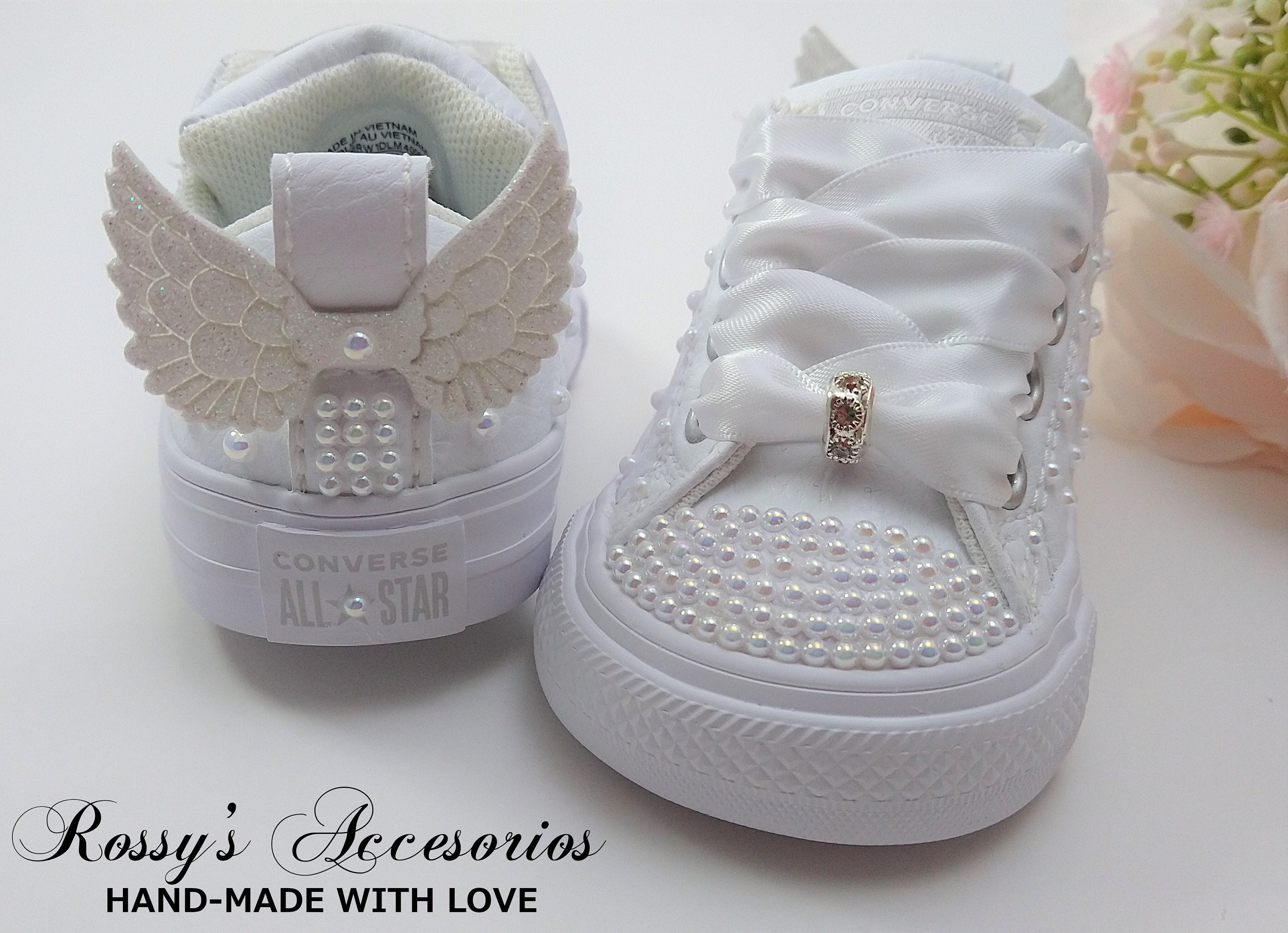 Converse Shoes / White Leather Converse - Etsy