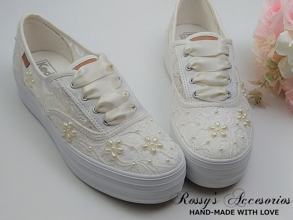 ivory wedding trainers