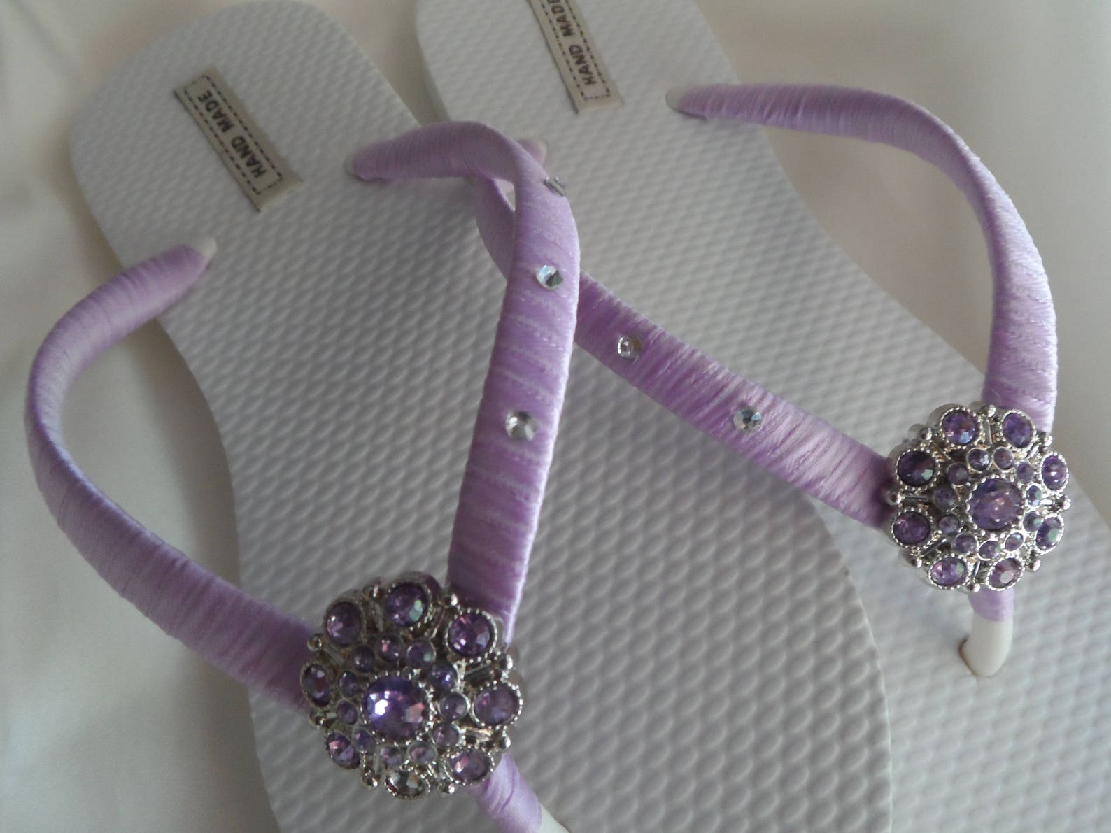 Lavender Beach Flip Flops / Wedding Shower Shoes / Wedding | Etsy