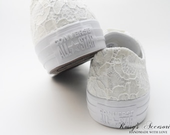 Wedding Converse / Ivory Sequin Lace Converse  /Wedding Lace Converse  /Converse for Bride /Bridal Converse / Wedding Converse Shoes.