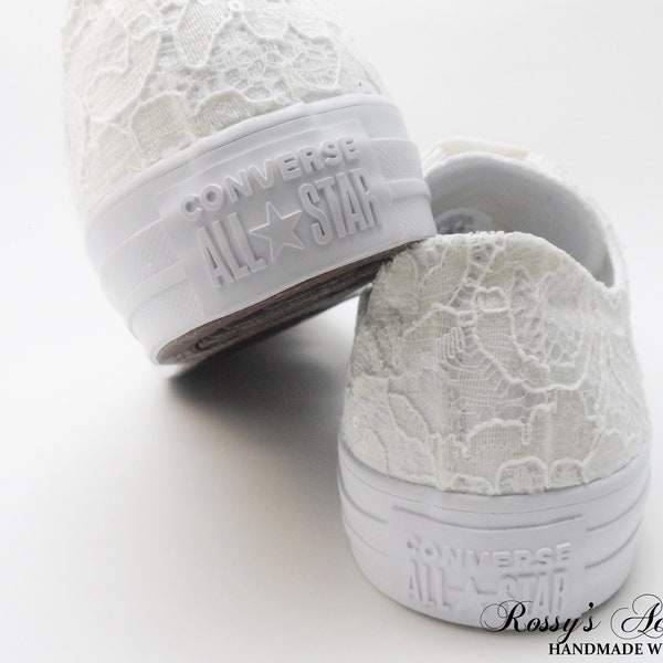 Wedding Converse / Ivory Sequin Lace Converse  /Wedding Lace Converse  /Converse for Bride /Bridal Converse / Wedding Converse Shoes.