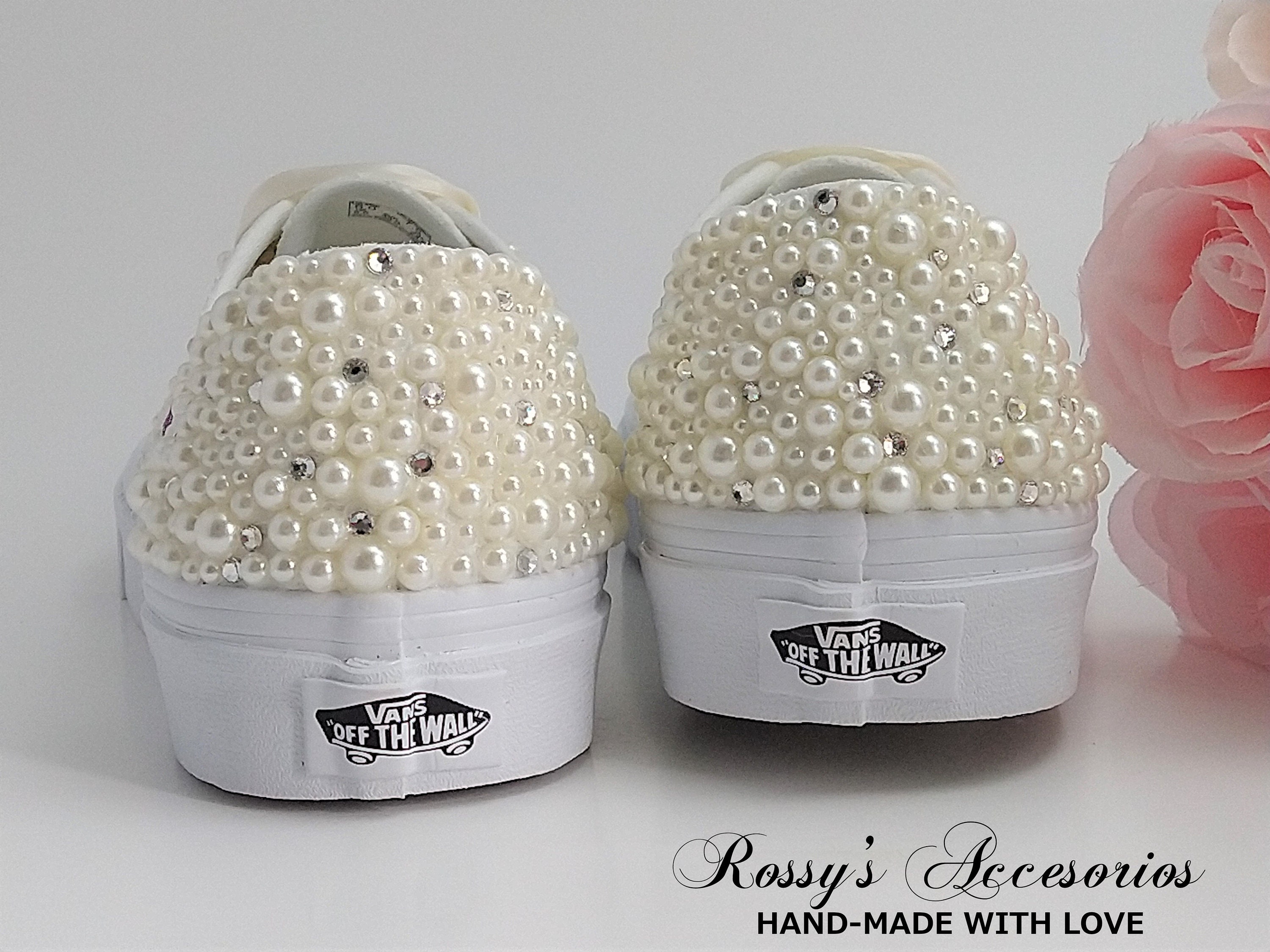 Personalized Ivory Lace /Pearls Wedding Vans / Wedding Vans Etsy