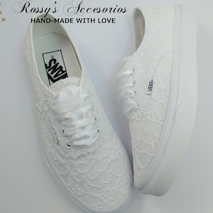 White Lace Wedding Vans /Wedding Vans Sneakers For Bride / White Lace Sneakers / Bridal Vans Shoes /Wedding Authentic Vans . image 9