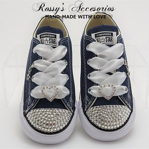 Crystal Converse Shoes For Toddler Girls / Navy Canvas  Converse /Toddler Sizes, 2-13 Converse  / Baby Toddler Girls