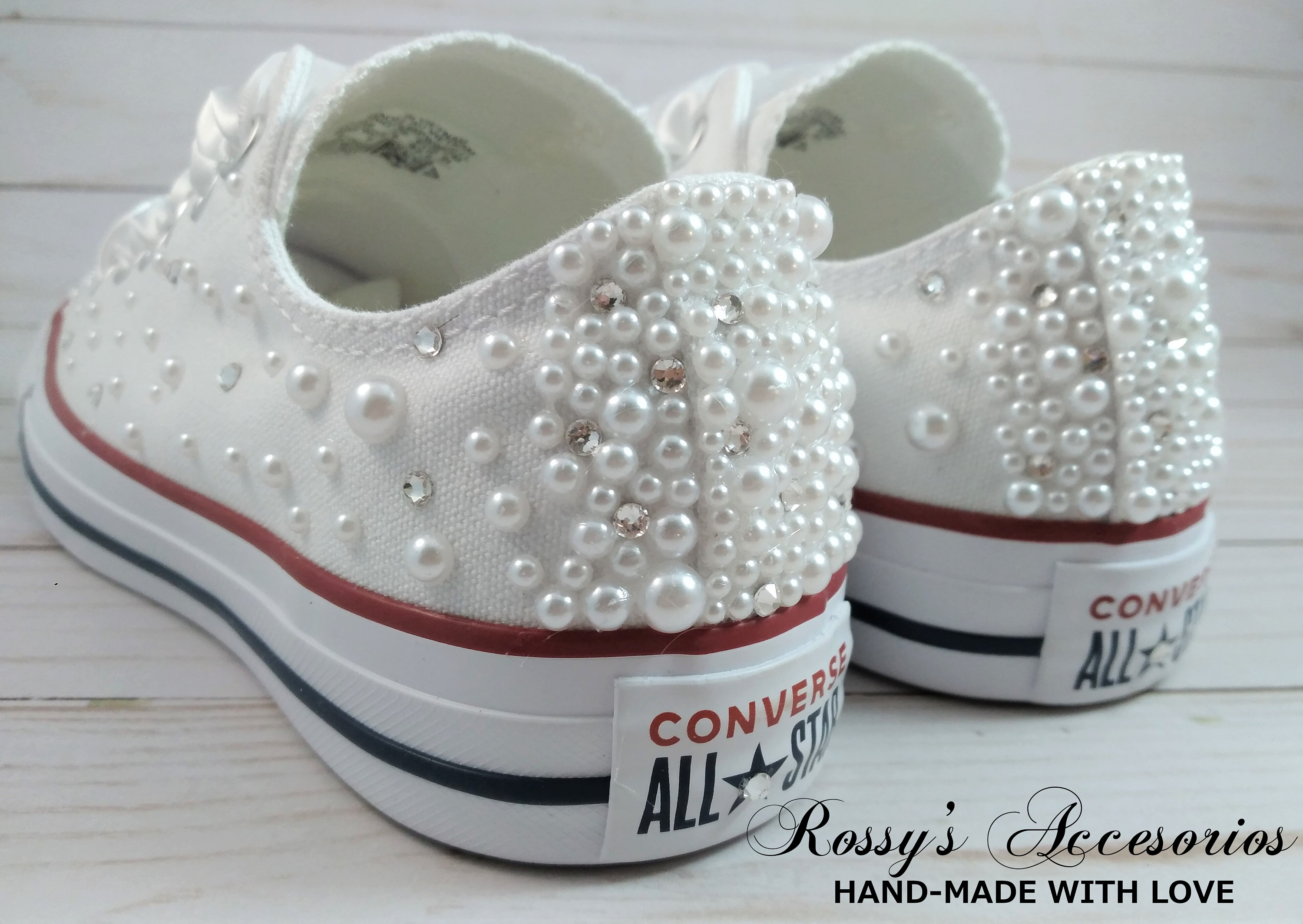 Perlas Cristal Boda Converse para Novia / Blanco Boda Converse - Etsy España