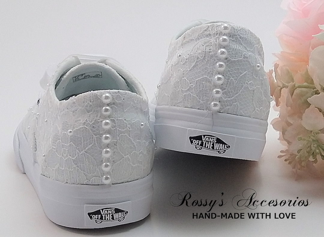 Zapatos Vans para niñas pequeñas Encaje de lona blanca