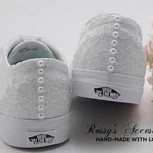 Vans Shoes For Toddler Girls / White Canvas Lace Converse /Flower Girl White Lace Sneakers/First Communion Shoes/Baptism Shoes.