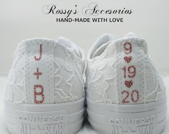 Wedding Converse / White Lace Converse / Wedding Lace Converse / Converse para novia / Bridal Converse / Wedding Converse Shoes.
