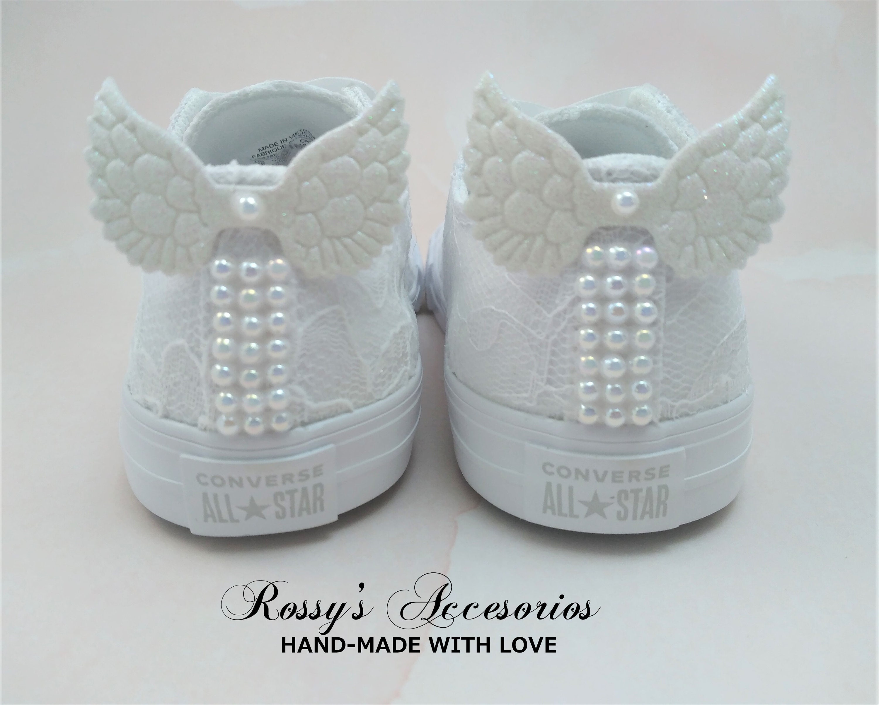 Converse Shoes for Toddler Girls White Canvas Lace Converse flower Girl White Lace Sneakers first Communion Shoes baby Baptism Shoes Etsy UK