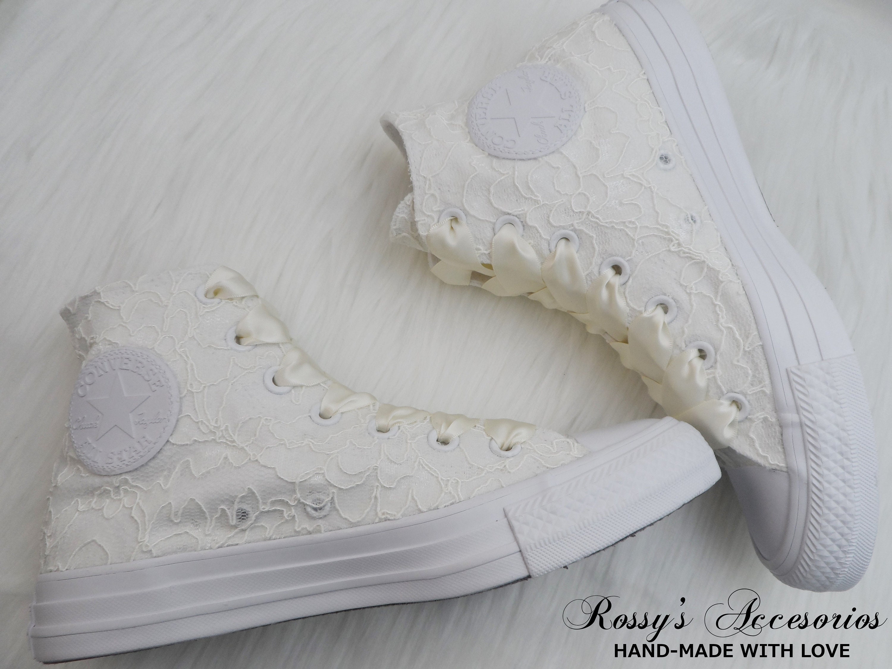 Converse top compensée dentelle