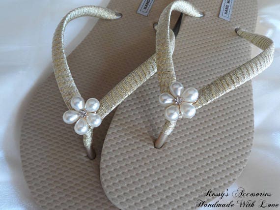 pearl flip flops wedding