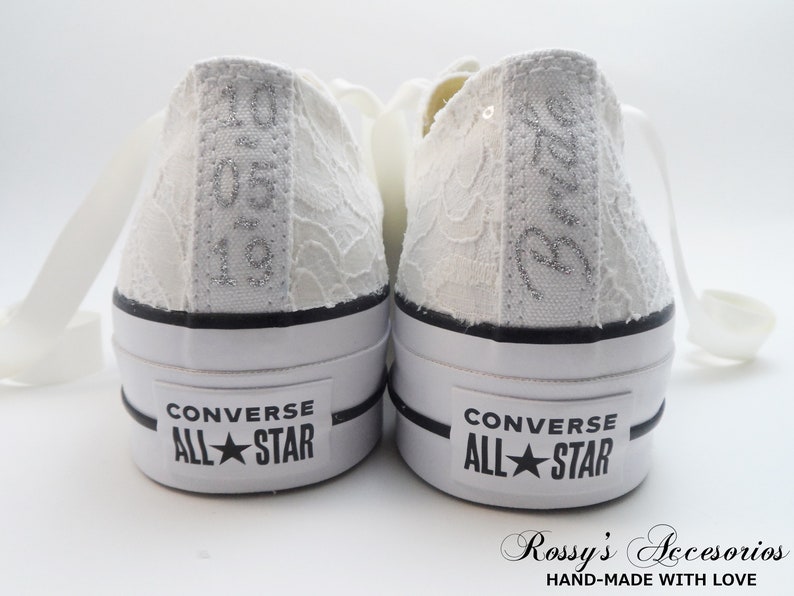 Ivory Sequin Lace Platform Converse / Women's Platform Etsy