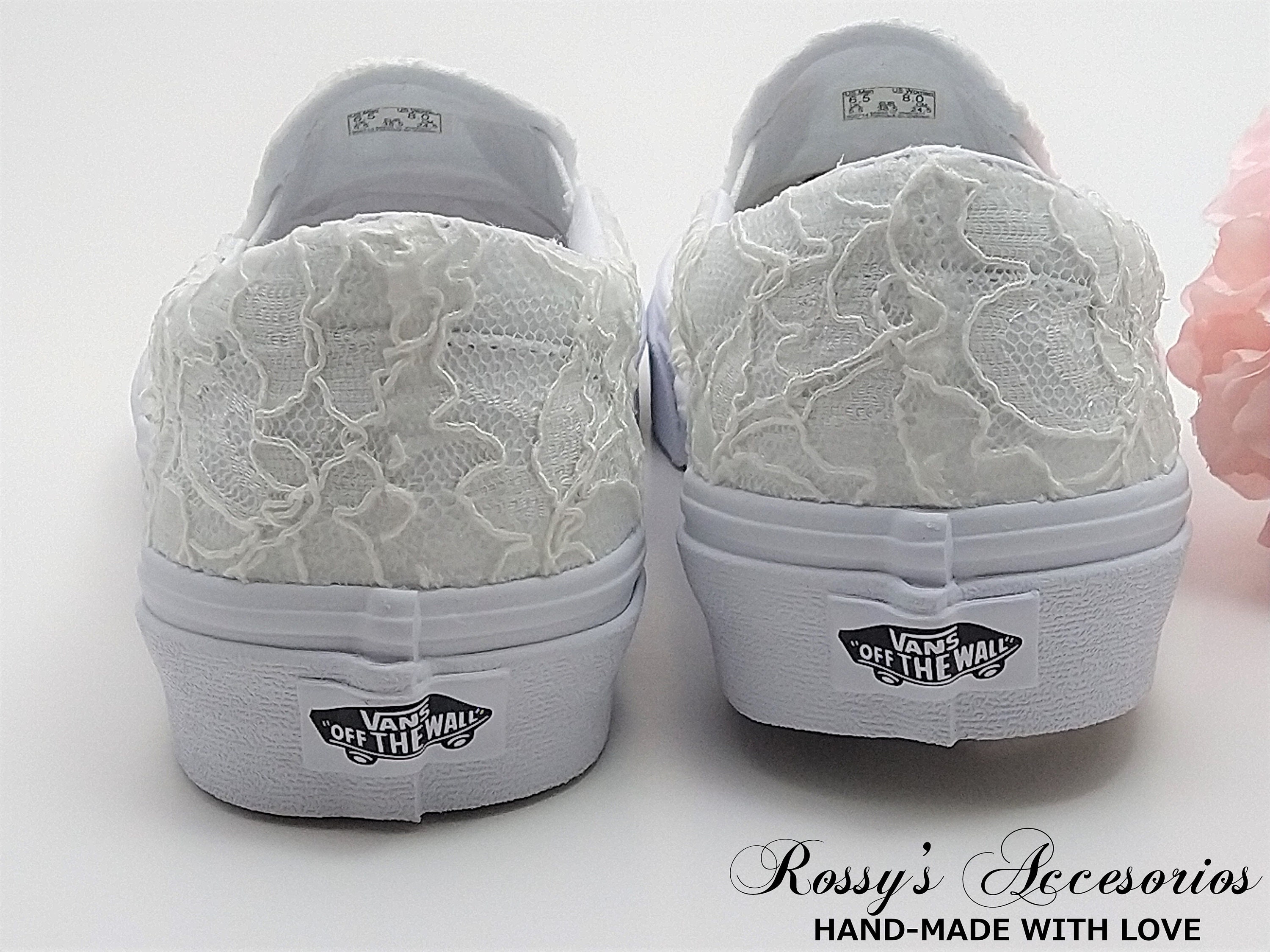 IVORY Lace Slip on Wedding Vans Ivory Lace Vans Slip on Sneakers Wedding Authentic Vans Wedding Vans Sneakers for Bride Etsy