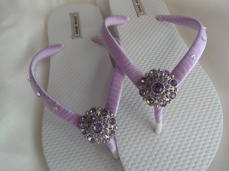 Lavender Beach Flip Flops  Wedding Shower Shoes   Wedding Shoes  Bachelorette Party  Bride Gift  Bridesmaid Flip Flops.
