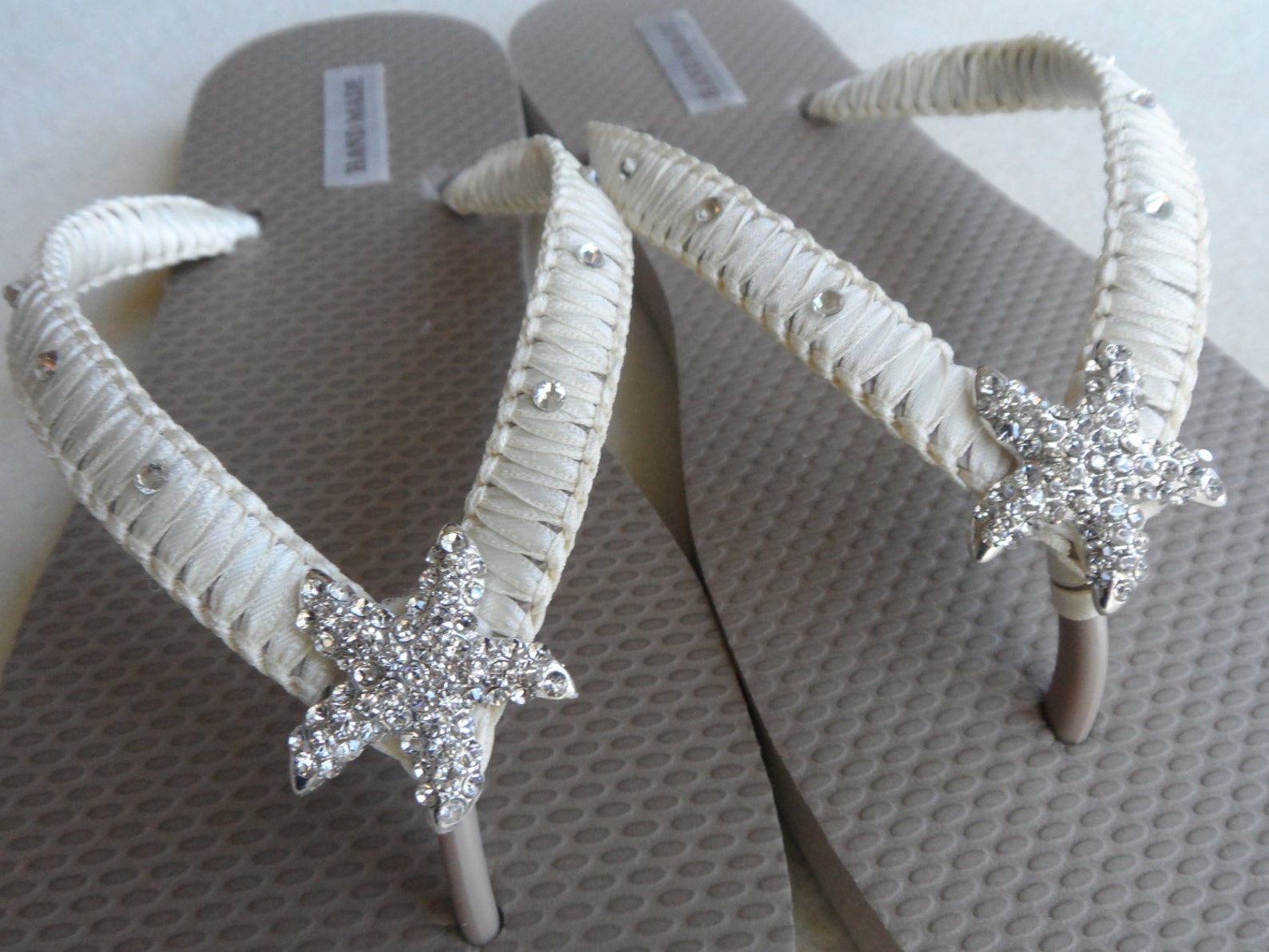 Bridal Sand Flip Flops / Wedding Macrame Flip Flops / Ivory | Etsy