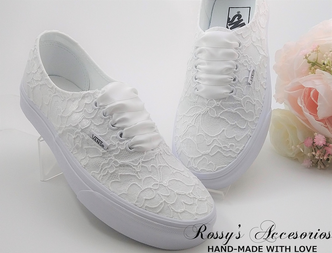 White Lace Wedding Vans /wedding Vans Sneakers for Bride / White Lace