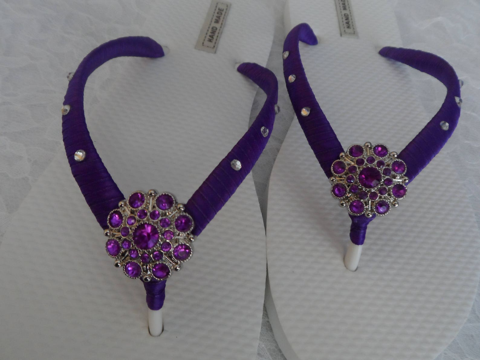Purple Beach Wedding Flip Flops / Bridal Shower Shoes / Beach | Etsy