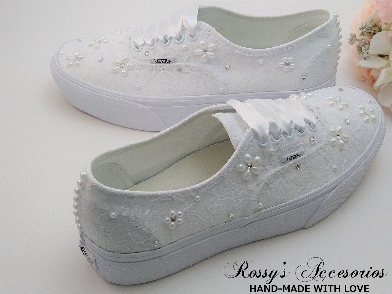 Platform White Lace Wedding Vans / Wedding Vans Sneakers for Etsy