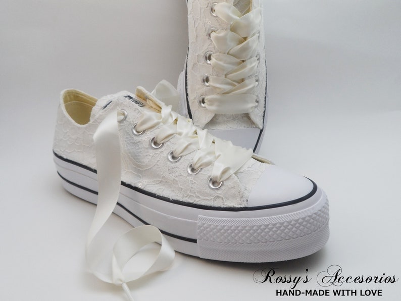 Ivory Sequin Lace Platform Converse / Women's Platform Etsy