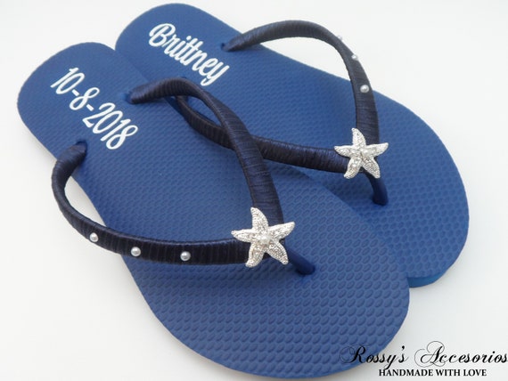 navy blue flip flops for wedding