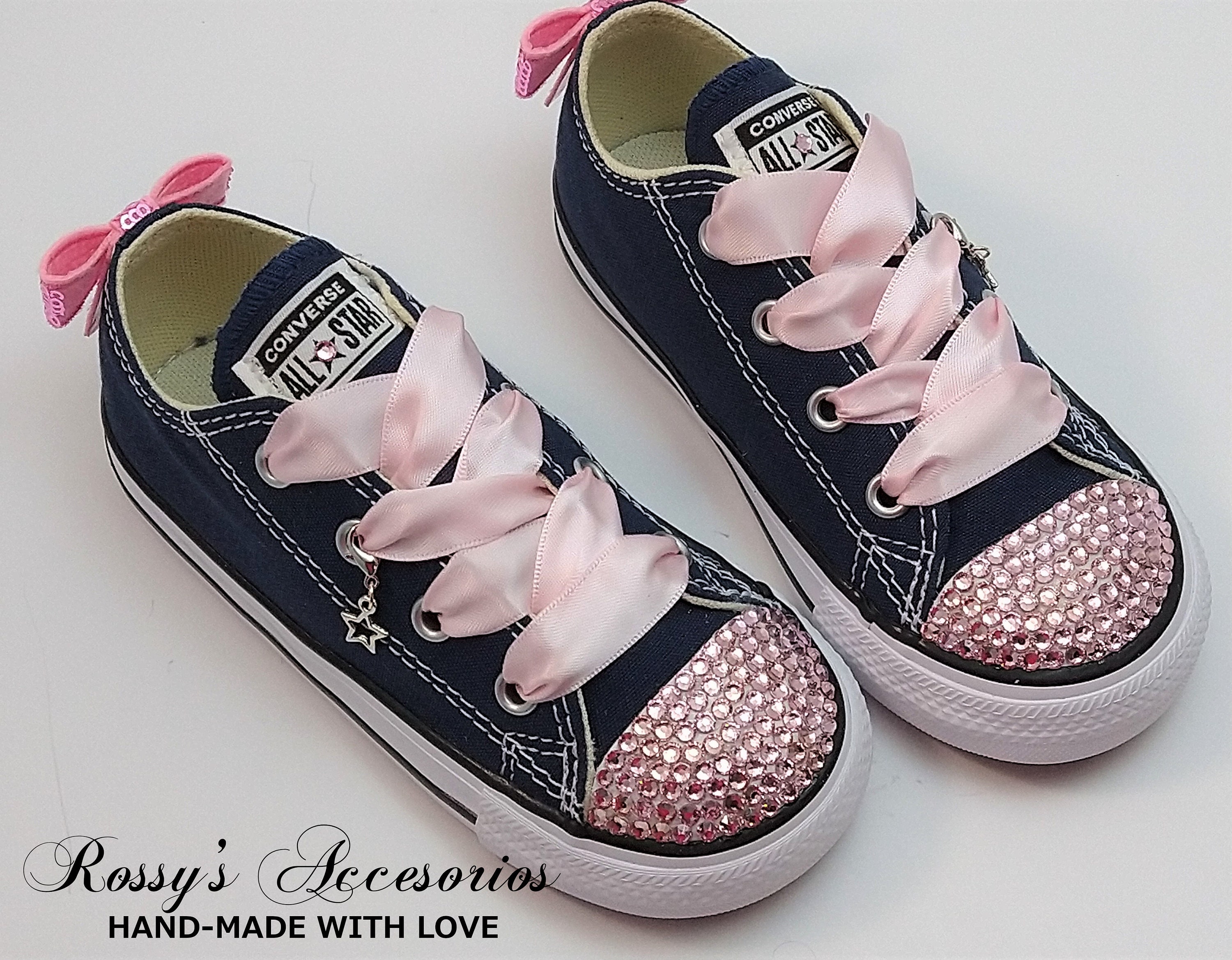 Crystal Converse Shoes for Toddler Girls / Navy Canvas - Etsy
