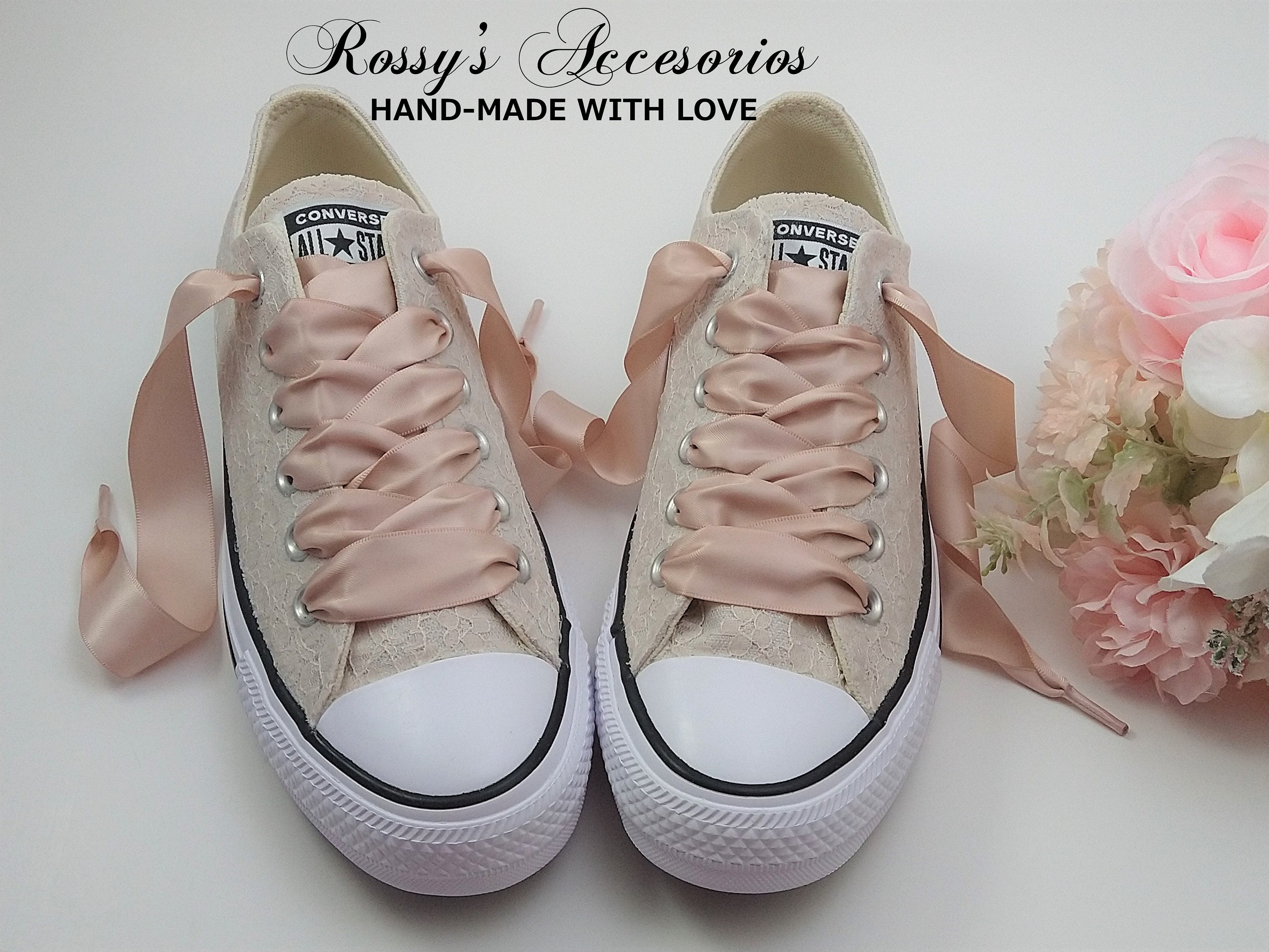 Personalized Champagne Wedding Converse champagne Lace Converse wedding Lace Converse converse for Bride Authentic Chuck Taylor Converse Etsy